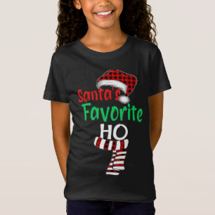 Santa's Favorite Ho Funny Christmas Santa Red Plai T-Shirt