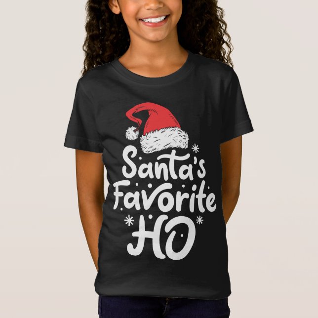 Santa's Favorite Ho Funny Christmas Women Xmas San T-Shirt (Front)