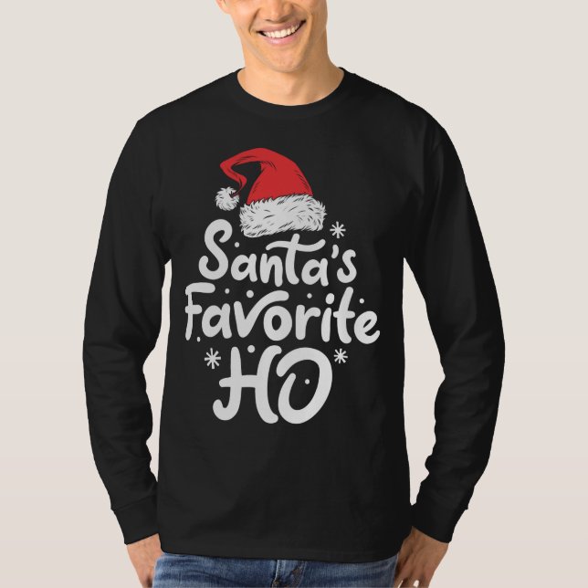 Santa's Favorite Ho Funny Christmas Women Xmas San T-Shirt (Front)