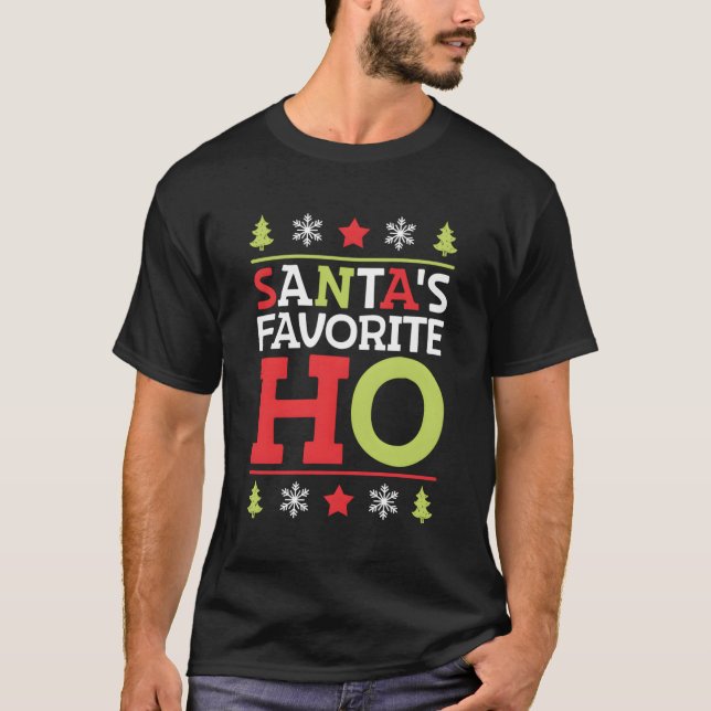Santa'S Favorite Ho Funny Christmas Women Xmas San T-Shirt (Front)