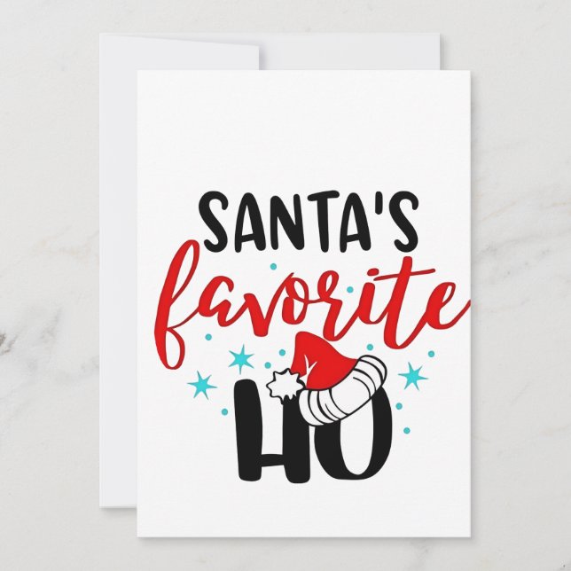 Santa's Favorite Ho Funny Christmas Xmas Invitation (Front)
