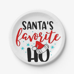 Santa's Favorite Ho Funny Christmas Xmas Paper Plates