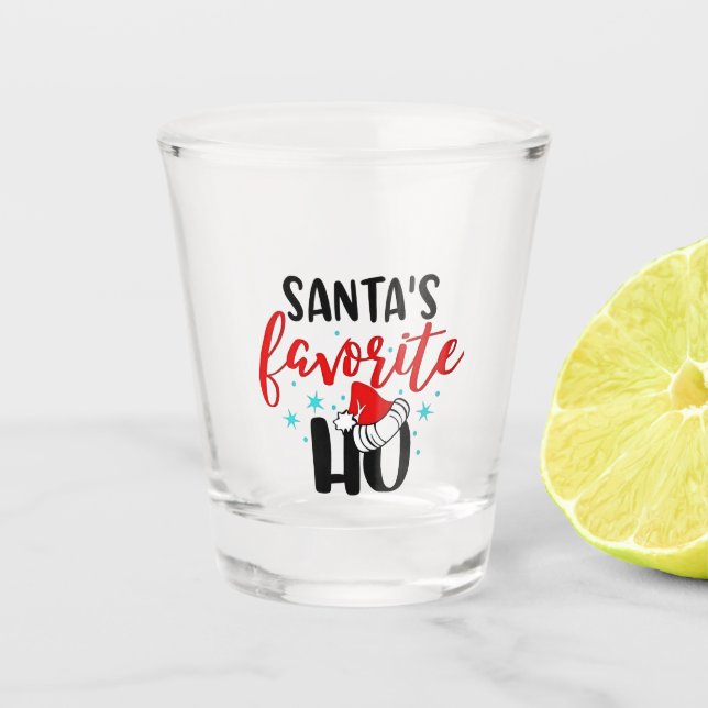 Santa's Favorite Ho Funny Christmas Xmas Shot Glass (Front)