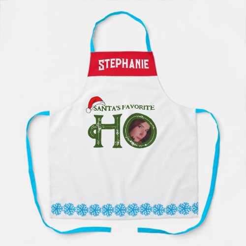 Santas Favorite Ho Funny Personalized Photo Apron