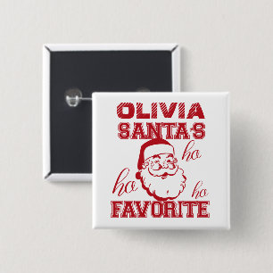 Santa's Favorite Ho Ho Ho Cute Funny Christmas Button