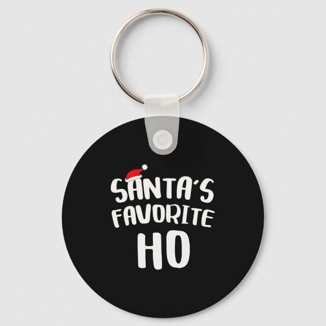 Santa's Favorite Ho Long Sleeve Shirt Funny Christ Keychain (Front)