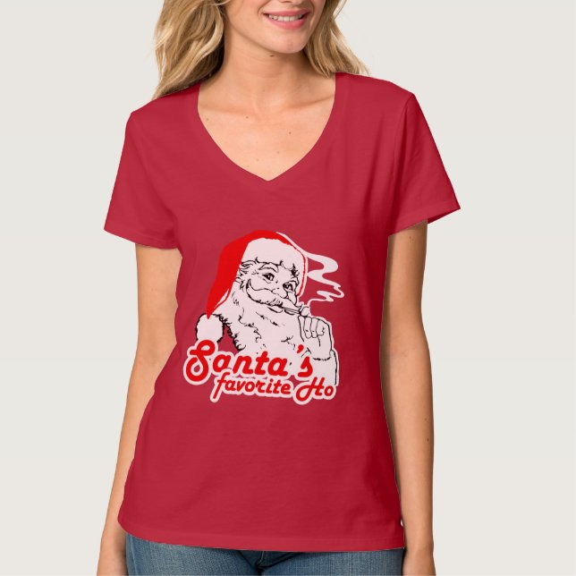 SANTA'S FAVORITE HO -.png T-Shirt (Front)