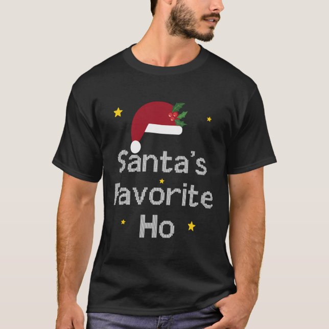 Santa'S Favorite Ho Santa Claus Christmas Gift Fun T-Shirt (Front)
