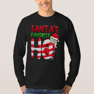 Santas Favorite Ho Santa Favourite Ho Funny Girls T-Shirt