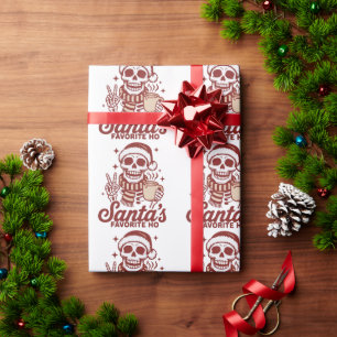 Santa's Favorite Ho Skeleton Snarky Christmas Wrapping Paper