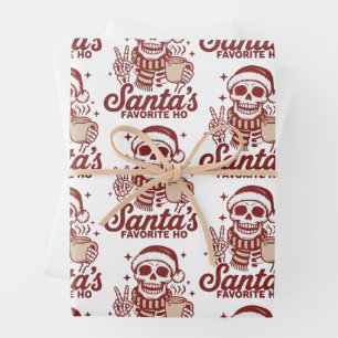 Santa's Favorite Ho Skeleton Snarky Christmas  Wrapping Paper Sheets