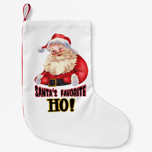 Santa's Favorite Ho Small Christmas Stocking (Front)