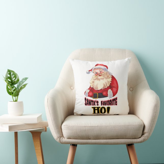 Santa's Favorite Ho Throw Pillow (Chair)