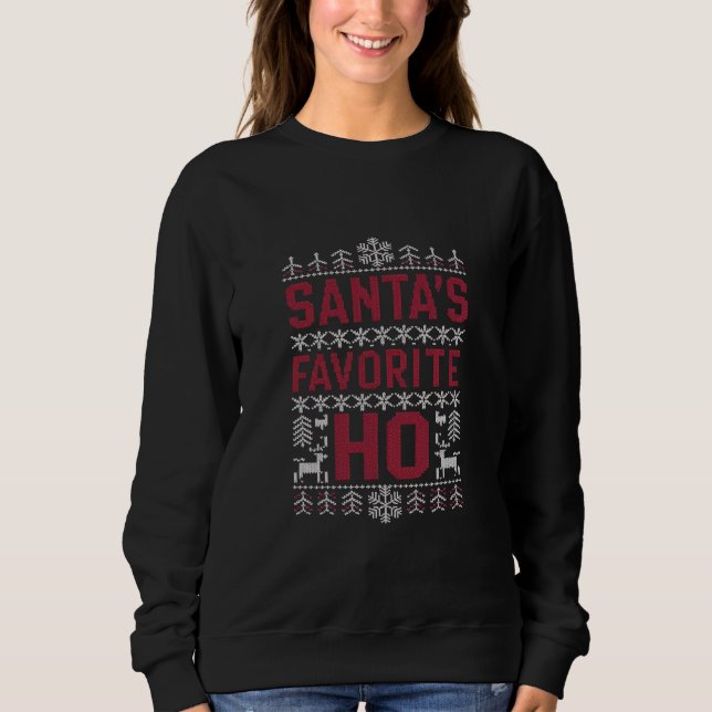 Santa's Favorite Ho Ugly Christmas Sweater (Front)