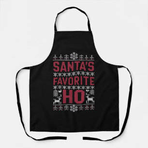 Santa's Favorite Ho Ugly Christmas Sweater Apron