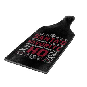 Santa's Favorite Ho Ugly Christmas Sweater Cutting Board