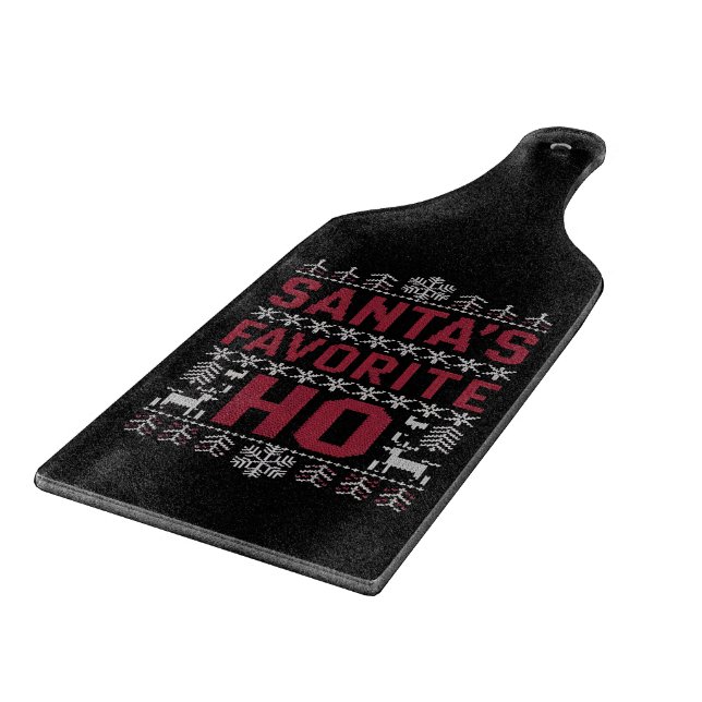 Santa's Favorite Ho Ugly Christmas Sweater Cutting Board (Corner)