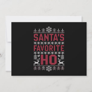Santa's Favorite Ho Ugly Christmas Sweater Holiday Card
