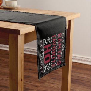 Santa's Favorite Ho Ugly Christmas Sweater Short Table Runner