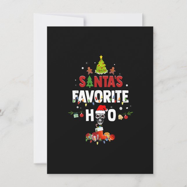 Santa's Favorite Ho Xmas Christmas Santa Hat Funny Invitation (Front)