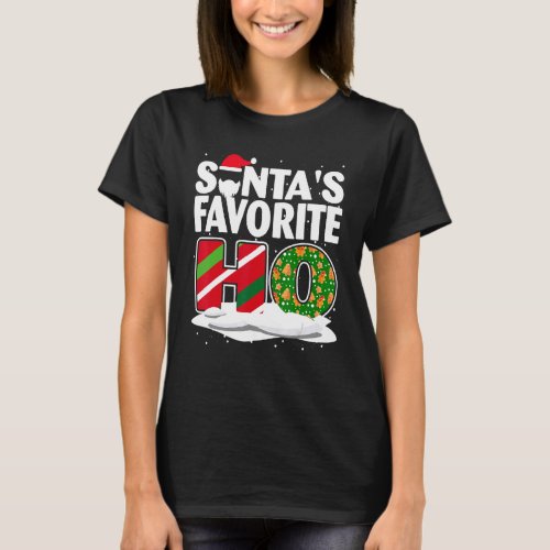 SANTAS FAVORITE HO Xmas Christmas Santa Hat Funny T_Shirt