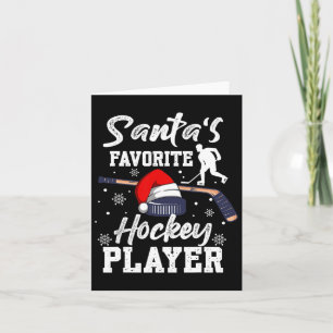 Santa's Favorite Hockey Player Christmas Pajama Ho Card