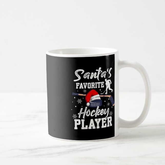 Santa's Favorite Hockey Player Christmas Pajama Ho Coffee Mug (Right)