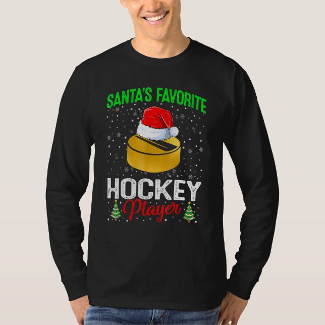 Santa's Favorite Hockey Player Matching Family Chr T-Shirt (Front)