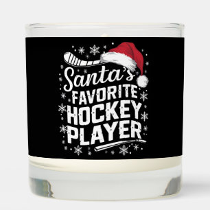 Santa's Favorite Hockey Player Pajama Christmas  Scented Candle