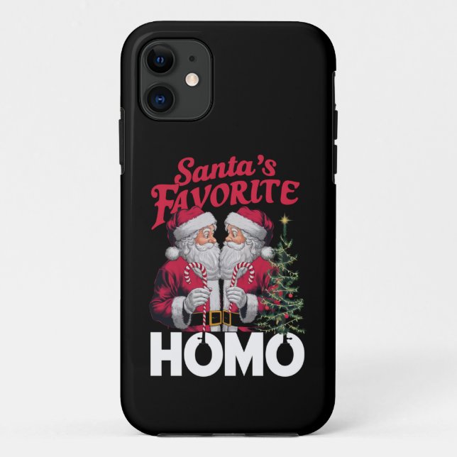 Santas Favorite Homo Gay Christmas LGBTQ Pride  Case-Mate iPhone Case (Back)