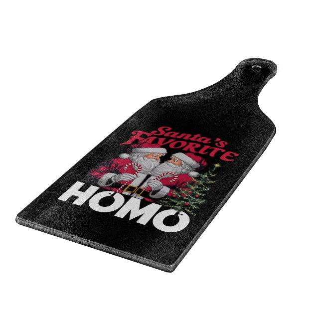 Santas Favorite Homo Gay Christmas LGBTQ Pride  Cutting Board (Corner)