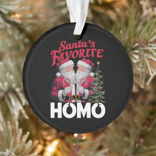 Santas Favorite Homo Gay Christmas LGBTQ Pride  Ornament (Tree)