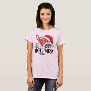 Santa's Favorite Hot Mess — Christmas Cocktail T-Shirt