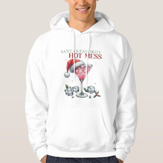 Santas Favorite Hot Mess Hoodie (Front)