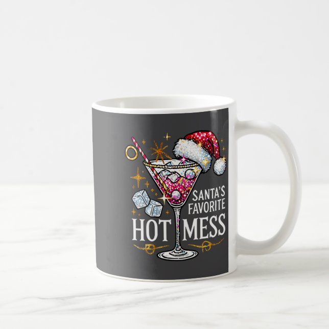 Santa's Favorite Hot Mess Long Sleeve  Coffee Mug (Right)