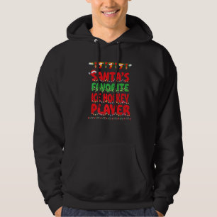 Santa's Favorite Ice Hockey Player X mas Idea Men Hoodie