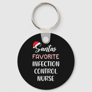 Santa's Favorite Infection Control Nurse Christmas Keychain