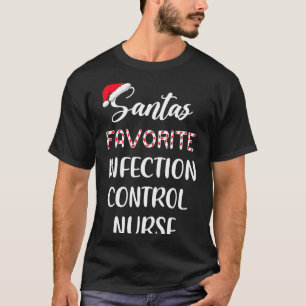 Santa's Favorite Infection Control Nurse Christmas T-Shirt