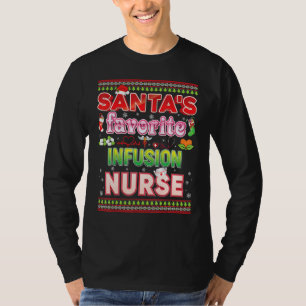 Santa's Favorite Infusion Nurse Christmas Santa Ha T-Shirt