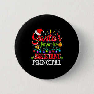Santa's Favorite Istant Principal Christmas Light  Button