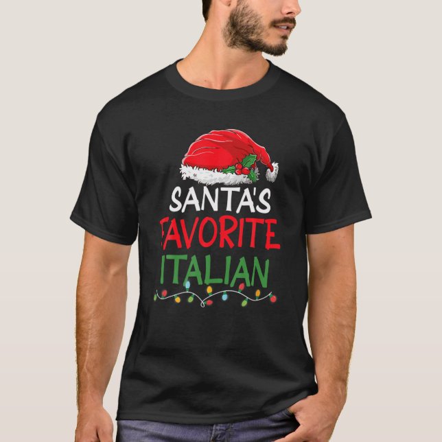 Santa's Favorite Italian Christmas Santa Claus Tre T-Shirt (Front)