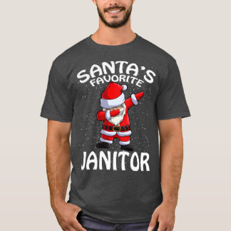 Santas Favorite Janitor Christmas T-Shirt