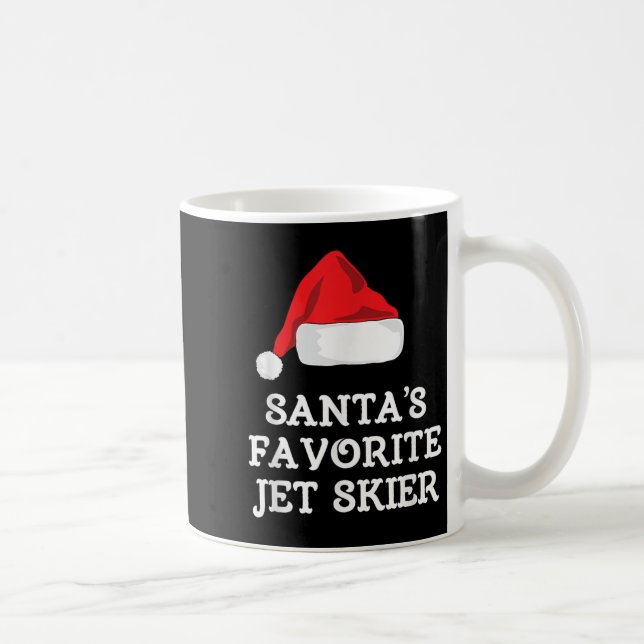 Santas Favorite Jet Skier Christmas Xmas Skiing Sk Coffee Mug (Right)