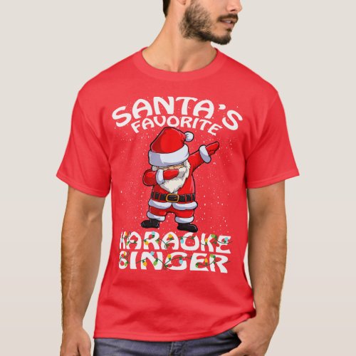 Santas Favorite Karaoke Singer Christmas T_Shirt