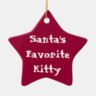 Santas Favorite Kitty Orna Ceramic Ornament