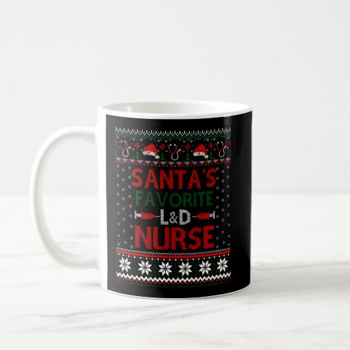 SantaS Favorite L D Nurse Christmas Nursing Ugly  Coffee Mug
