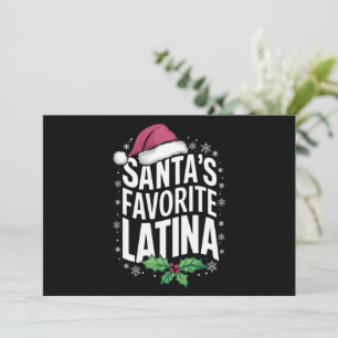 Santa's Favorite Latina Christmas Ugly Xmas Holiday Card