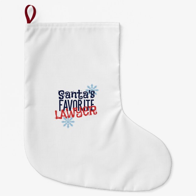 Santa's favorite lawyer large christmas stocking (Front)