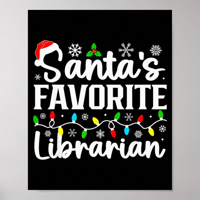Santas Favorite Librarian Funny Christmas Family M Poster (Front)