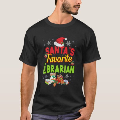 SantaS Favorite Librarian Funny Merry Christmas G T_Shirt